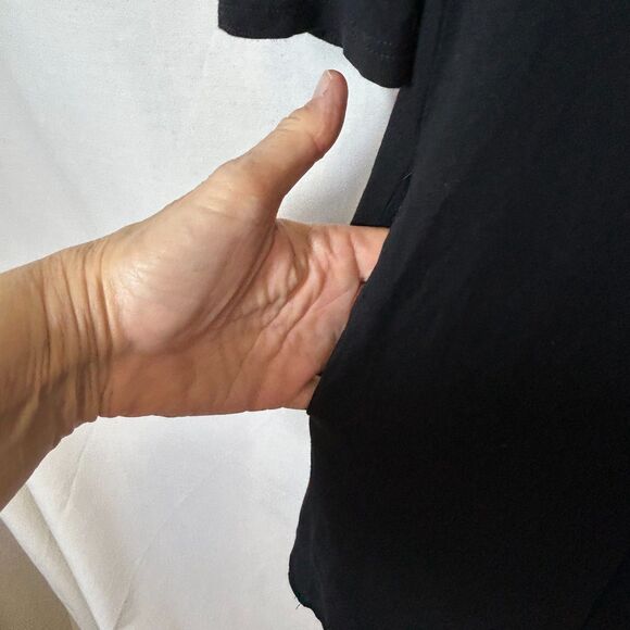 Lulus Twirl Power Black Scoop Neck 3/4 Sleeve Swing Mini Dress Size S - Picture 7 of 9